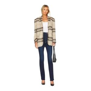 MOTHER High-Rise Straight Jeans in Dark Blue